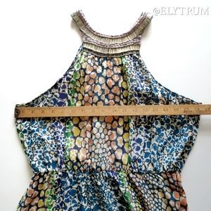 HD in Paris Anthropologie Mayacamas Beaded Halter Maxi Dress Size 0 Printed Boho main image 1